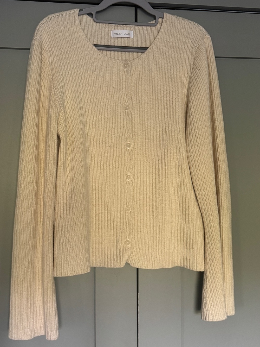 Vincent James Coco Regenerative Ribbed Knit Button-Front Cardigan